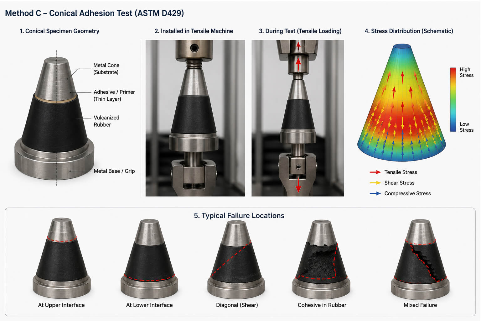 نمونه مخروطی ASTM D429 Method C